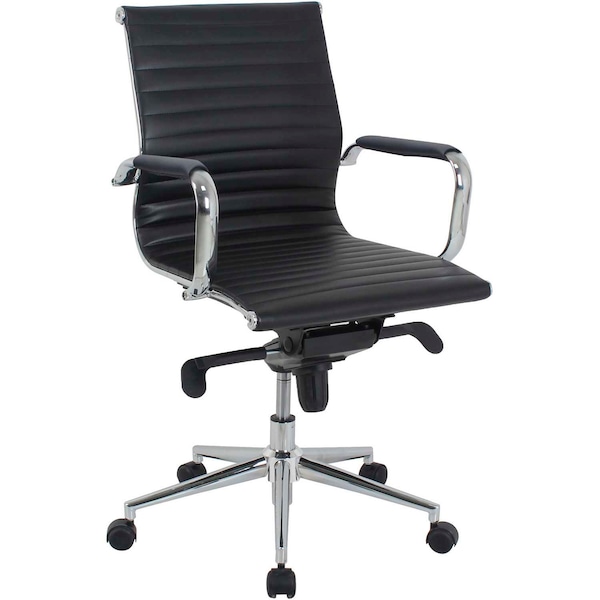Global Industrial Bonded Leather Conference Chair, Black 695503-AM - main